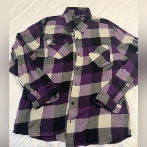 Vans button down flannel purple